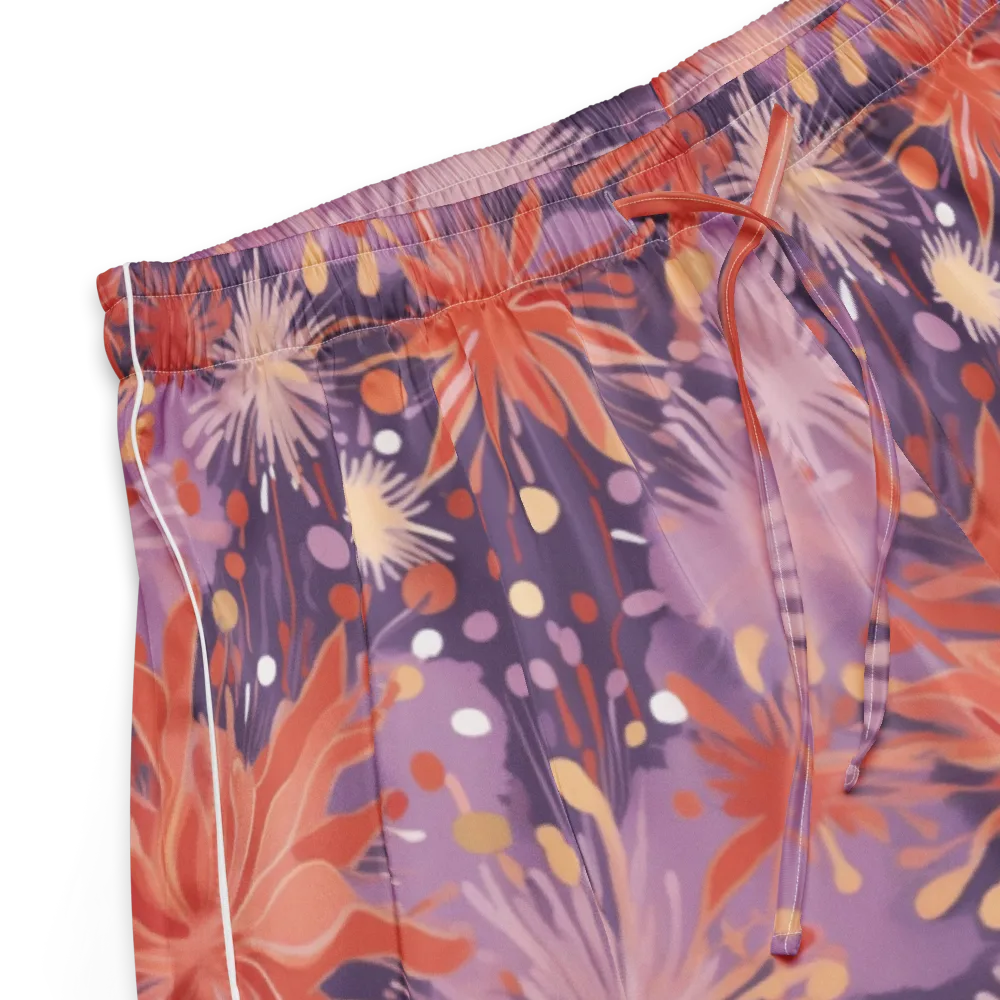 Coral Dusk Bloom on Women's Pajama Shorts — Product details