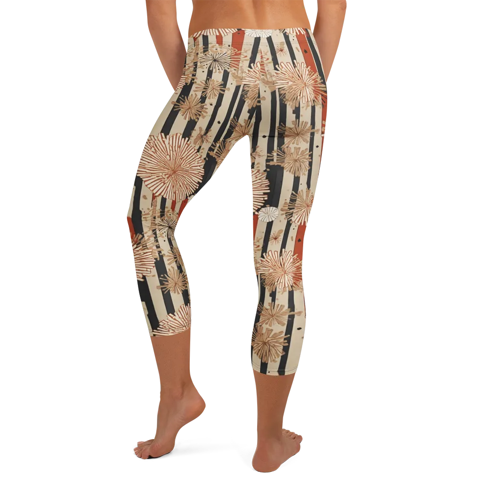 Dandelion Parade on Capri Leggings — Back