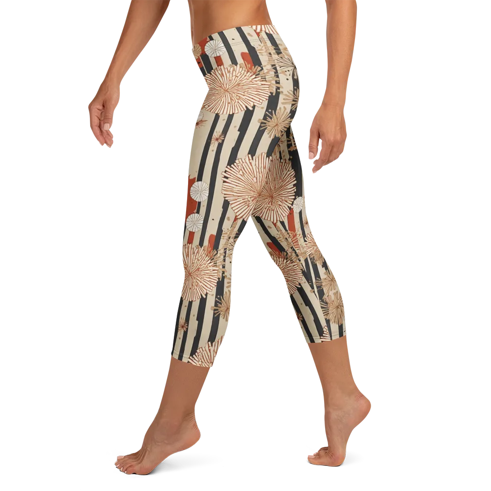 Dandelion Parade on Capri Leggings — Left