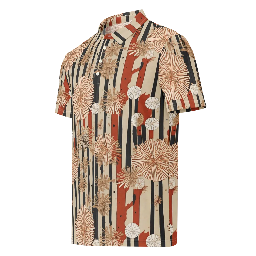 Dandelion Parade on Men's Slim Fit Polo Shirt — Left Front