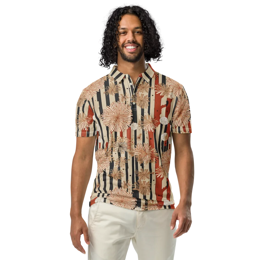 Dandelion Parade on Men's Slim Fit Polo Shirt — Front