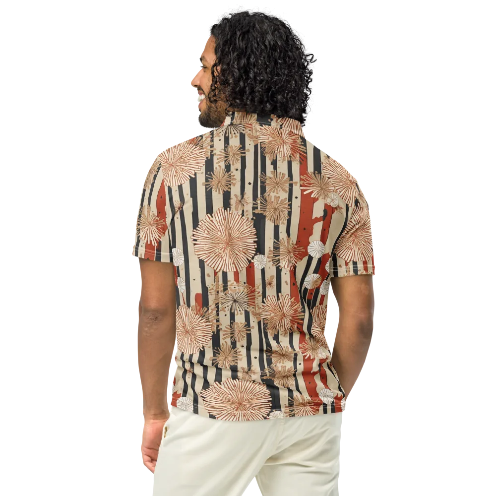 Dandelion Parade on Men's Slim Fit Polo Shirt — Back