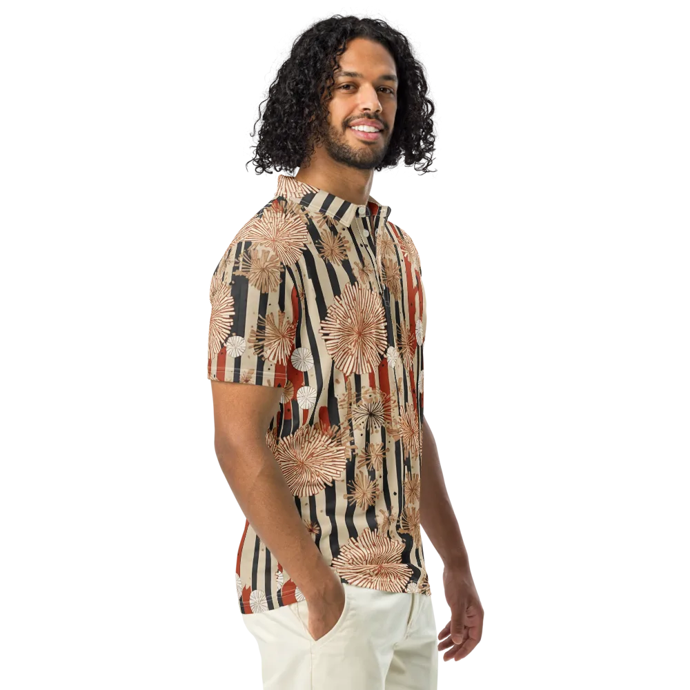 Dandelion Parade on Men's Slim Fit Polo Shirt — Right Front