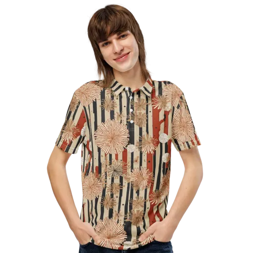 Dandelion Parade on a Men's Slim Fit Polo Shirt