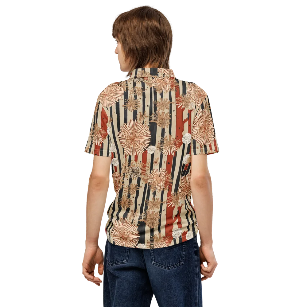 Dandelion Parade on Men's Slim Fit Polo Shirt — Back