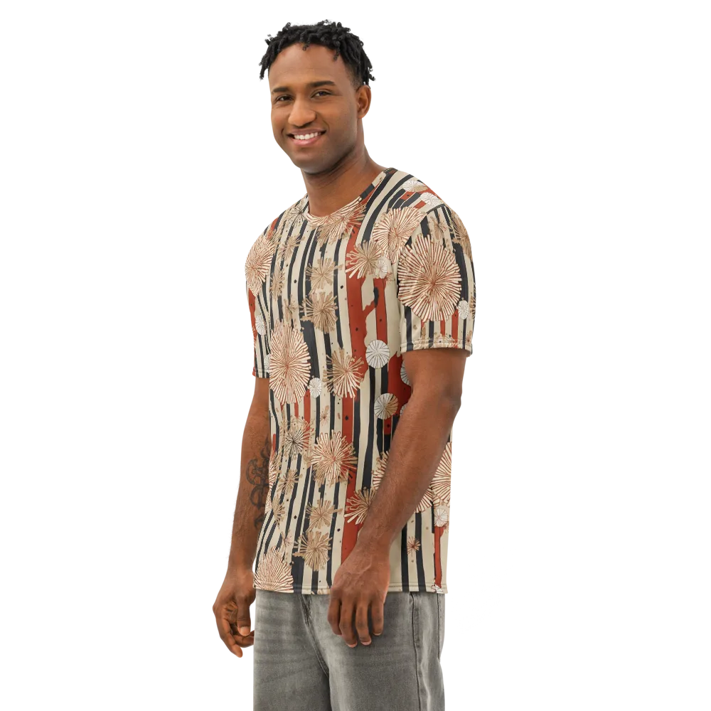 Dandelion Parade on Men's Cotton Crew Neck T-Shirt — Left Front