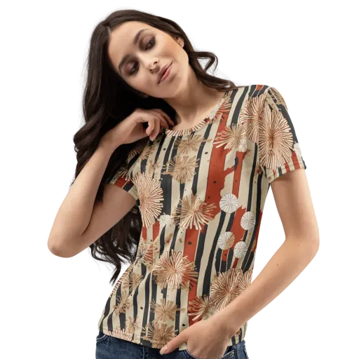 Dandelion Parade on a Women's Crew Neck T-Shirt