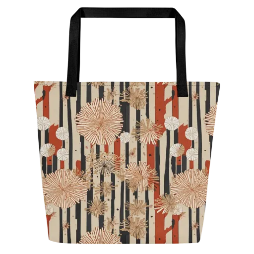 Dandelion Parade on a Large Tote Bag W/ Pocket