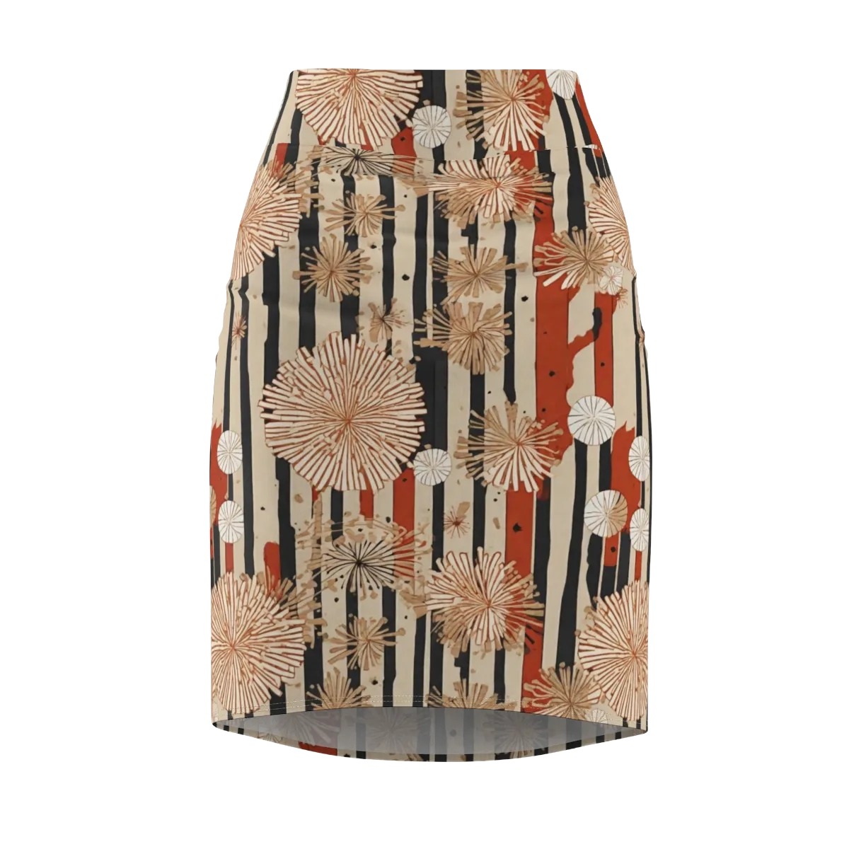 Dandelion Parade on Pencil Skirt — Front