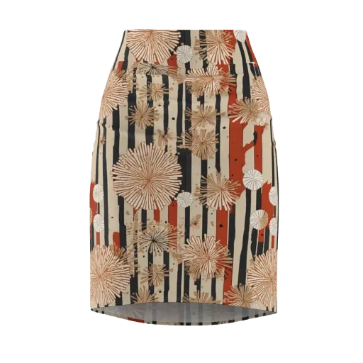 Dandelion Parade on a Pencil Skirt