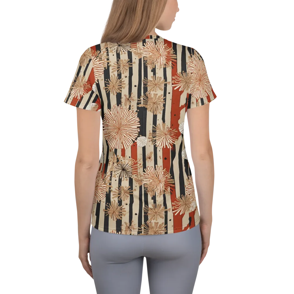 Dandelion Parade on Women's Athletic T-Shirt — Back