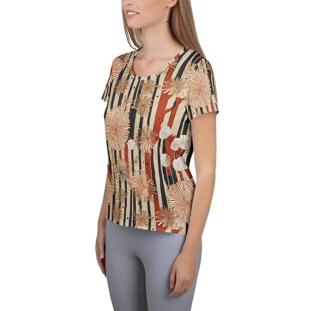 Dandelion Parade on Women's Athletic T-Shirt — Left