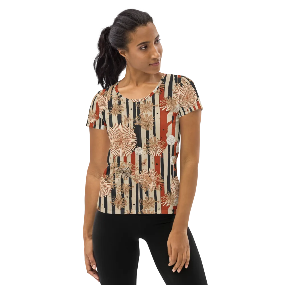 Dandelion Parade on Women's Athletic T-Shirt — Front