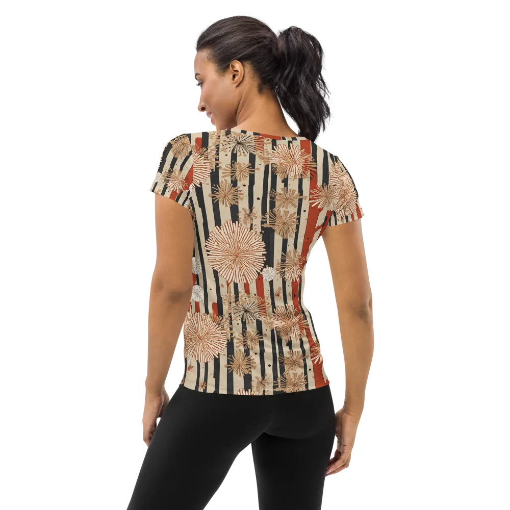 Dandelion Parade on Women's Athletic T-Shirt — Back