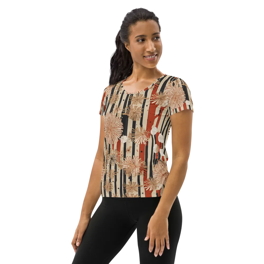 Dandelion Parade on Women's Athletic T-Shirt — Left