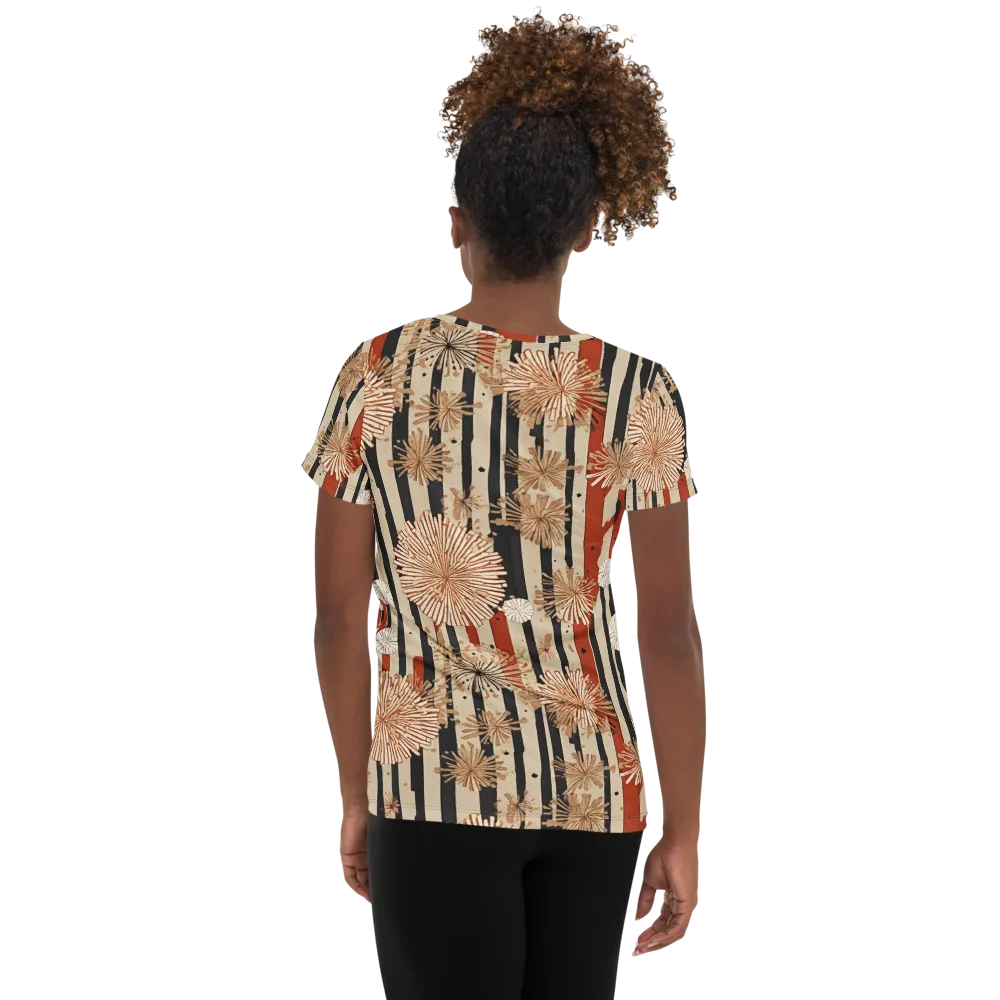 Dandelion Parade on Women's Athletic T-Shirt — Back