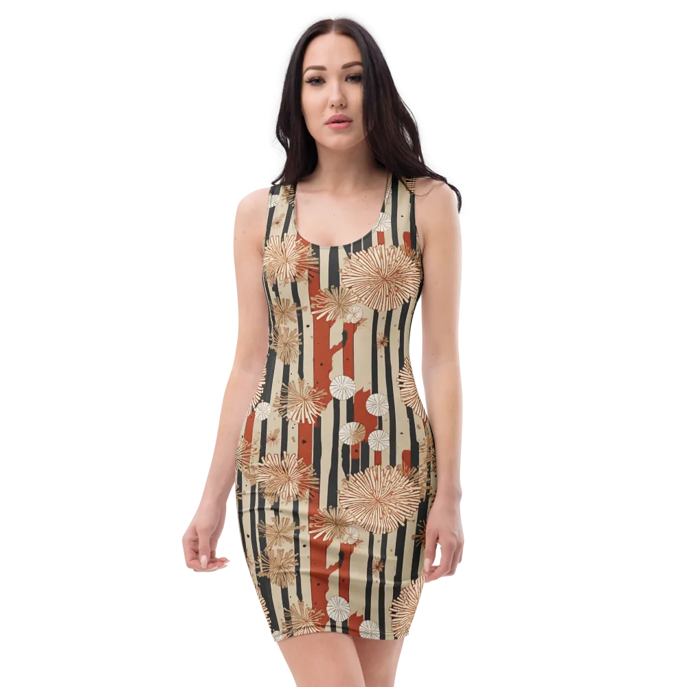 Dandelion Parade on Bodycon Dress — Front