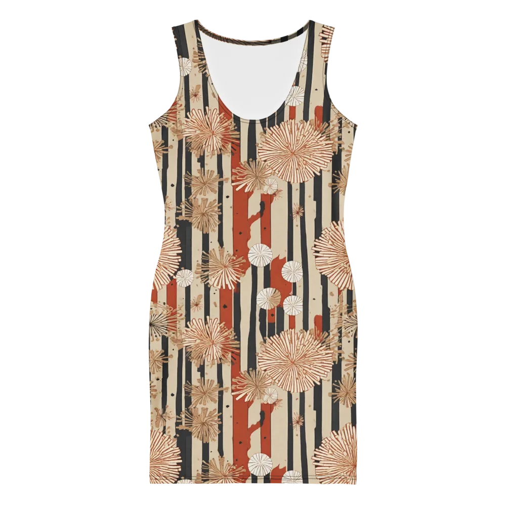 Dandelion Parade on Bodycon Dress — Front