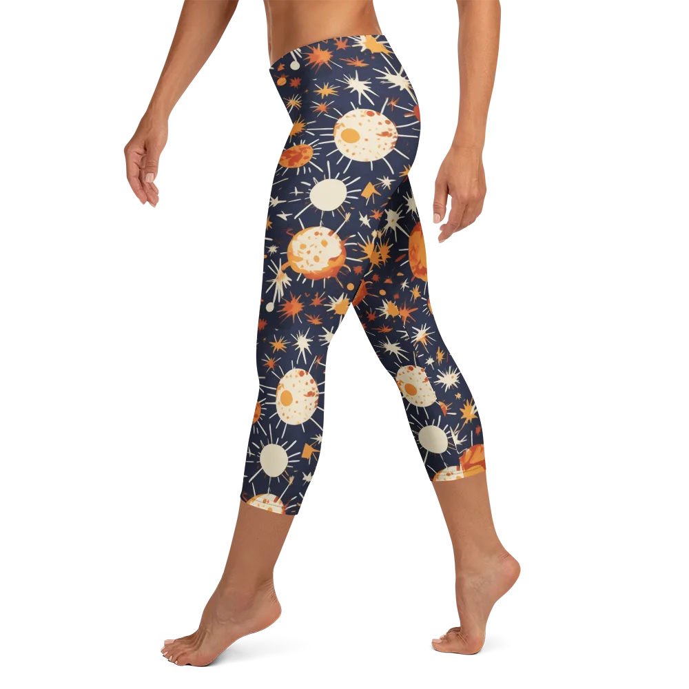 Copper Constellation on Capri Leggings — Left