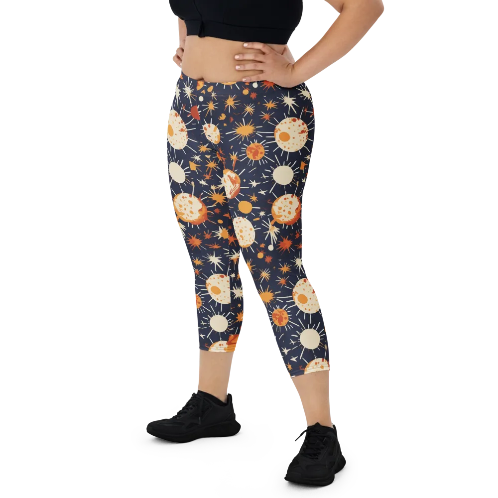 Copper Constellation on Capri Leggings — Front