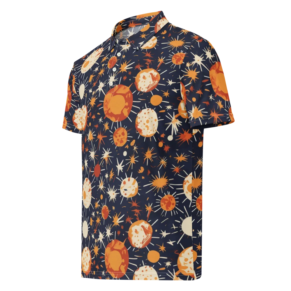 Copper Constellation on Men's Slim Fit Polo Shirt — Left Front