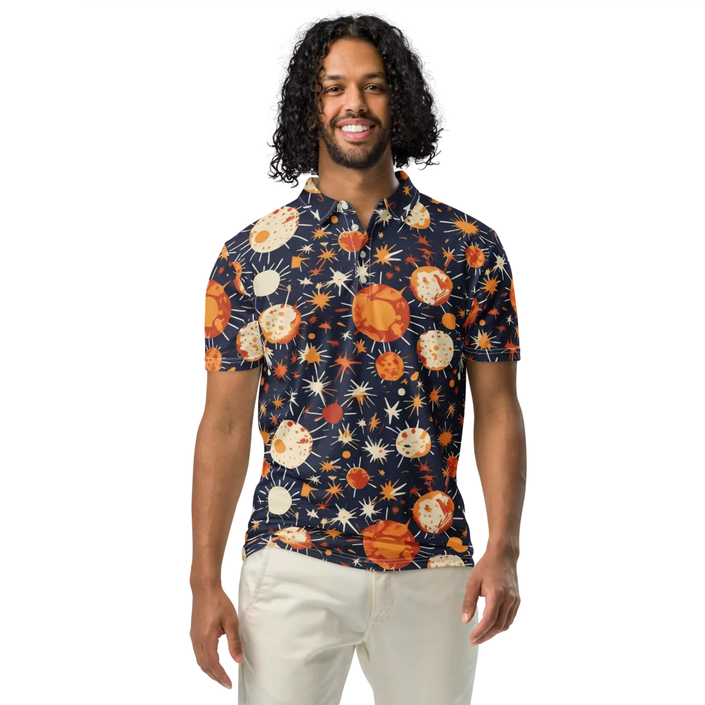 Copper Constellation on Men's Slim Fit Polo Shirt — Front