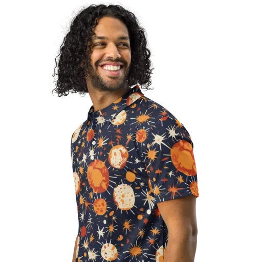Copper Constellation on a Men's Slim Fit Polo Shirt