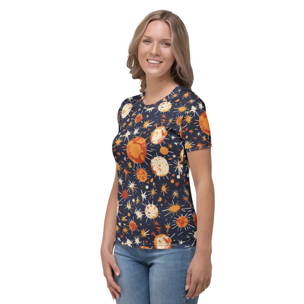 Copper Constellation on Women's Crew Neck T-Shirt — Left