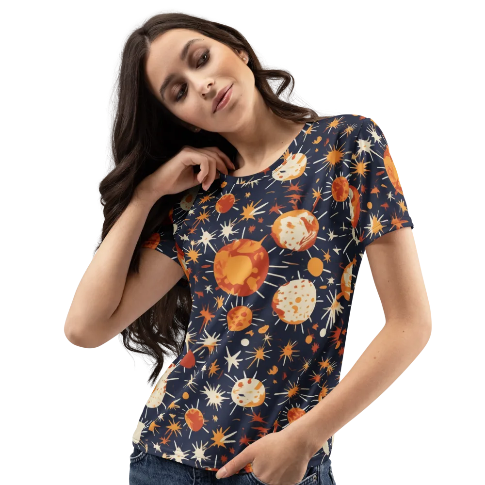 Copper Constellation on Women's Crew Neck T-Shirt — Left Front