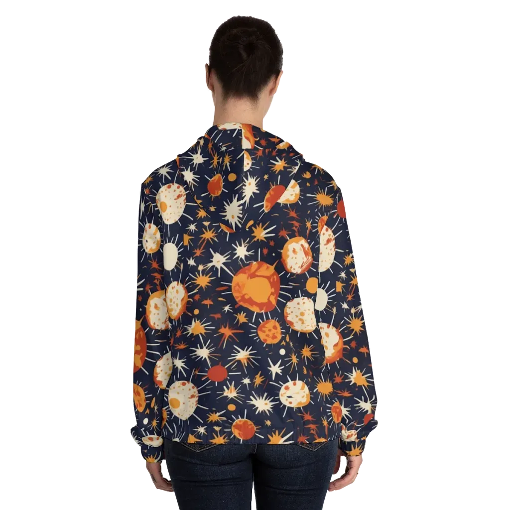 Copper Constellation on Women's Full-Zip Hoodie — Back On Person