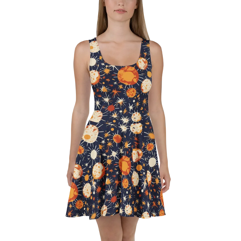 Copper Constellation on Skater Dress — Front