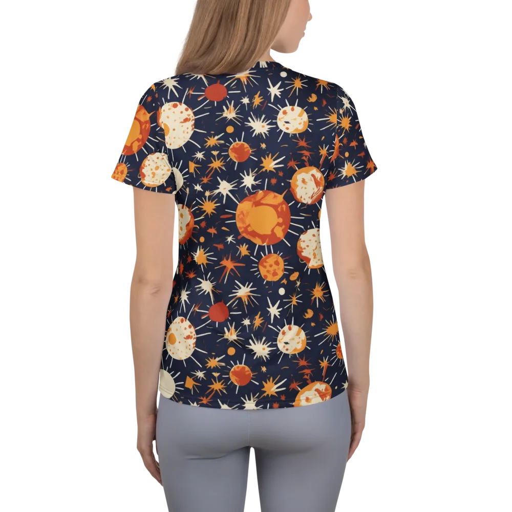 Copper Constellation on Women's Athletic T-Shirt — Back