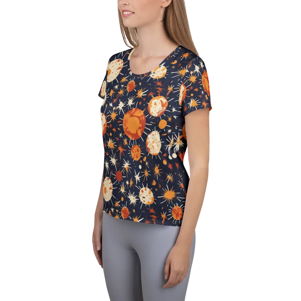Copper Constellation on Women's Athletic T-Shirt — Left