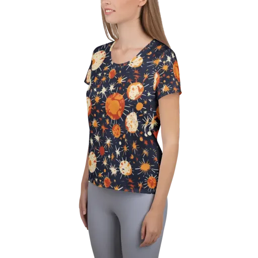 Copper Constellation on a Women's Athletic T-Shirt