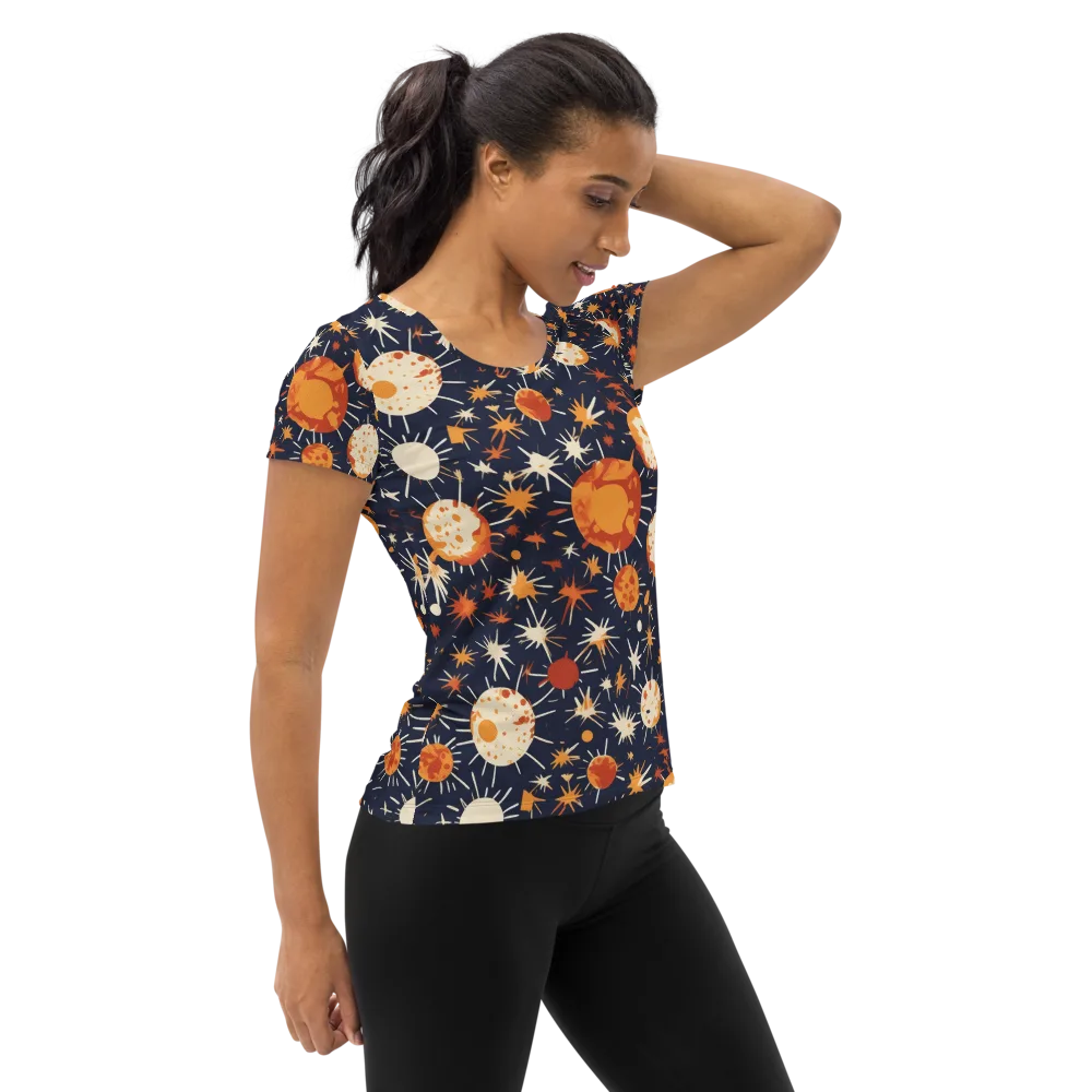 Copper Constellation on Women's Athletic T-Shirt — Right