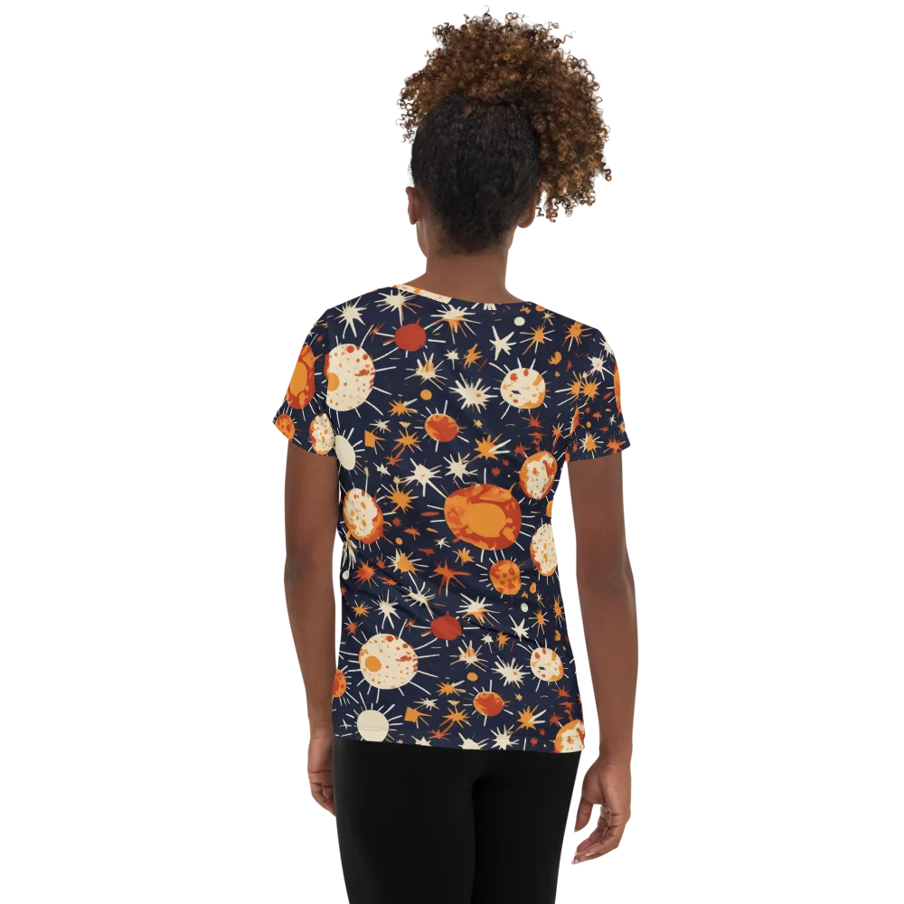 Copper Constellation on Women's Athletic T-Shirt — Back