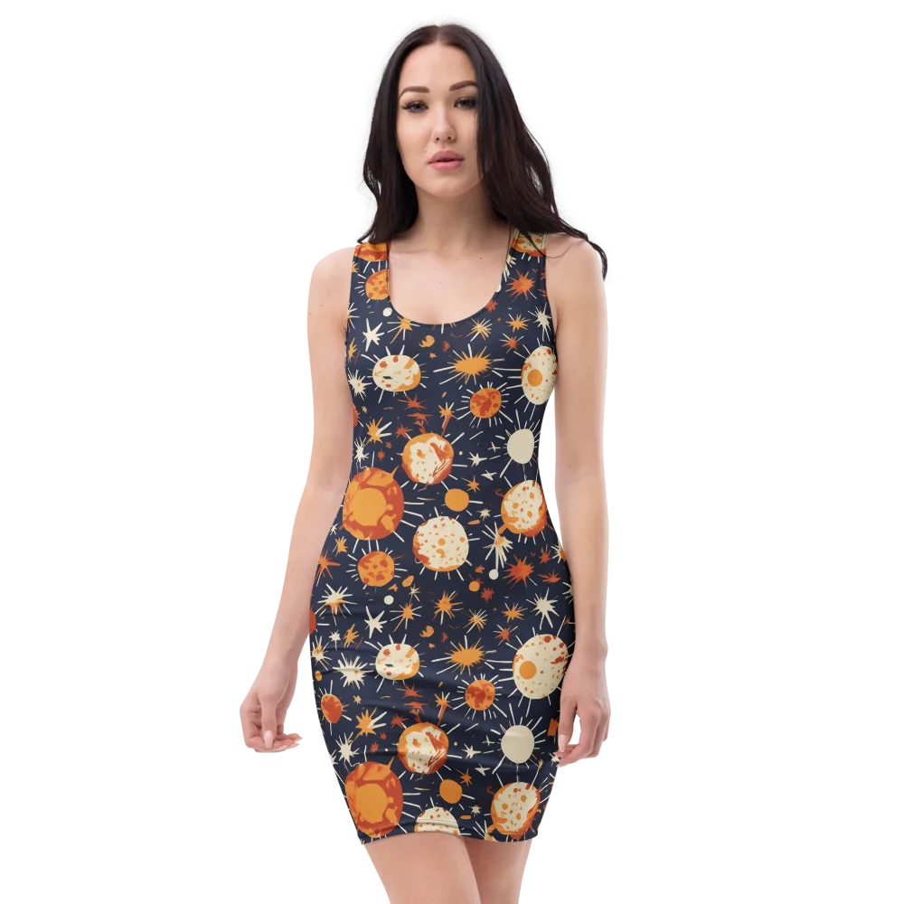 Copper Constellation on Bodycon Dress — Front
