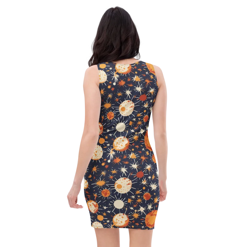 Copper Constellation on Bodycon Dress — Back