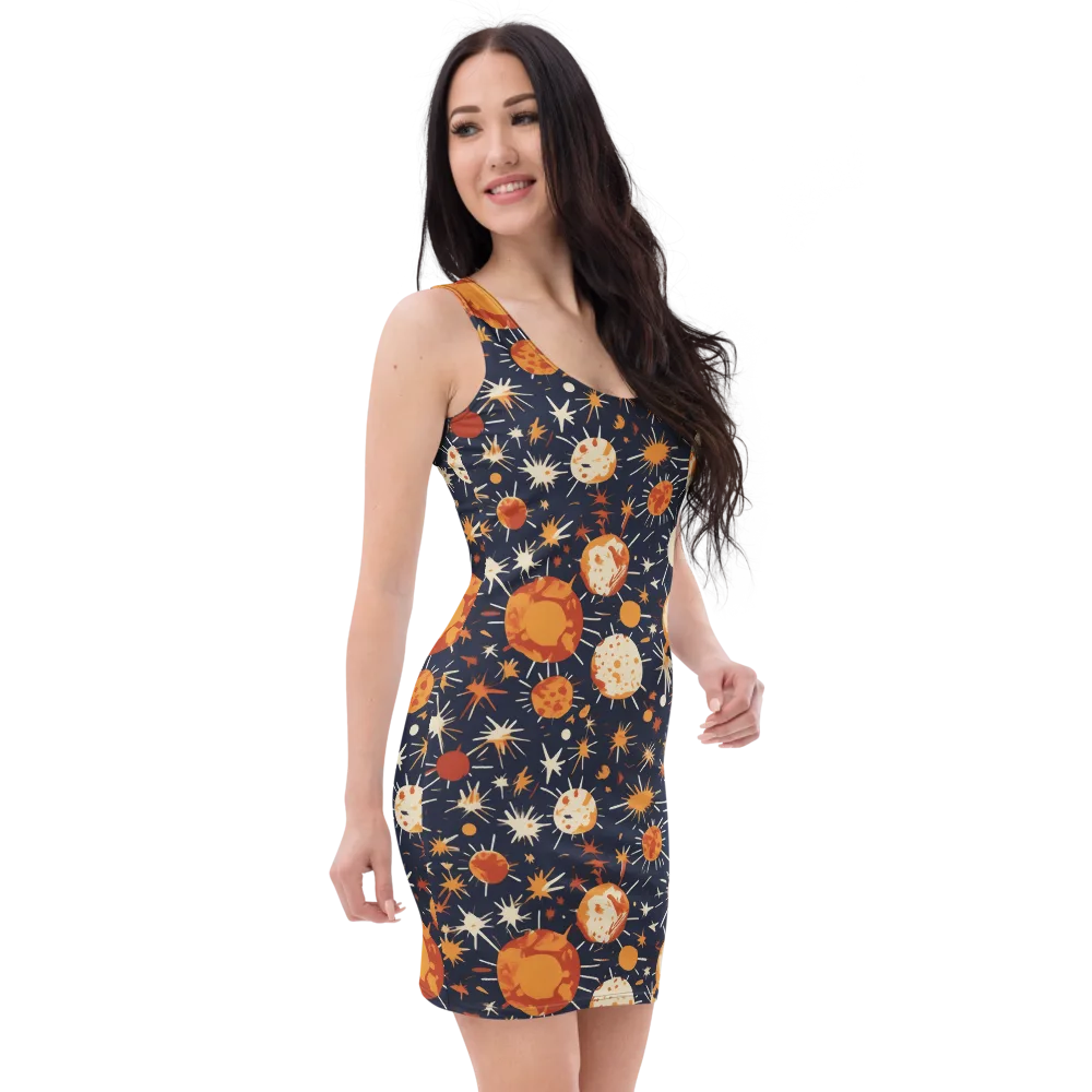 Copper Constellation on Bodycon Dress — Right Front