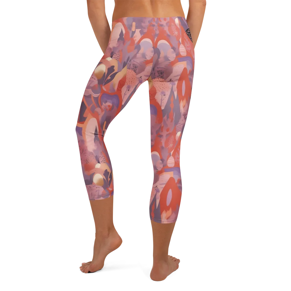 Lavender Current on Capri Leggings — Back