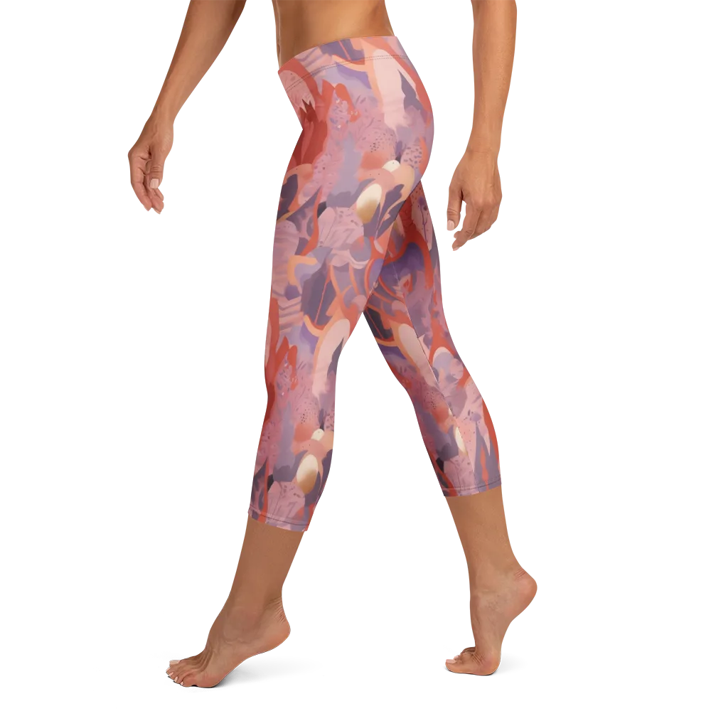 Lavender Current on Capri Leggings — Left