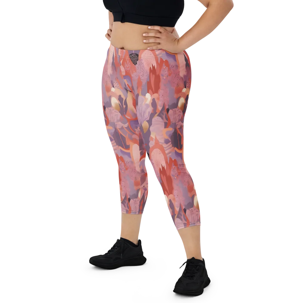 Lavender Current on Capri Leggings — Front