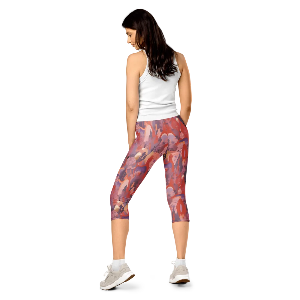 Lavender Current on Capri Leggings — Back