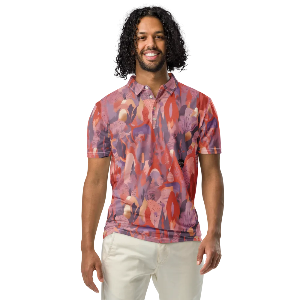Lavender Current on Men's Slim Fit Polo Shirt — Front