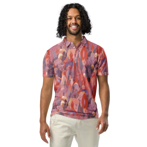 Lavender Current on a Men's Slim Fit Polo Shirt