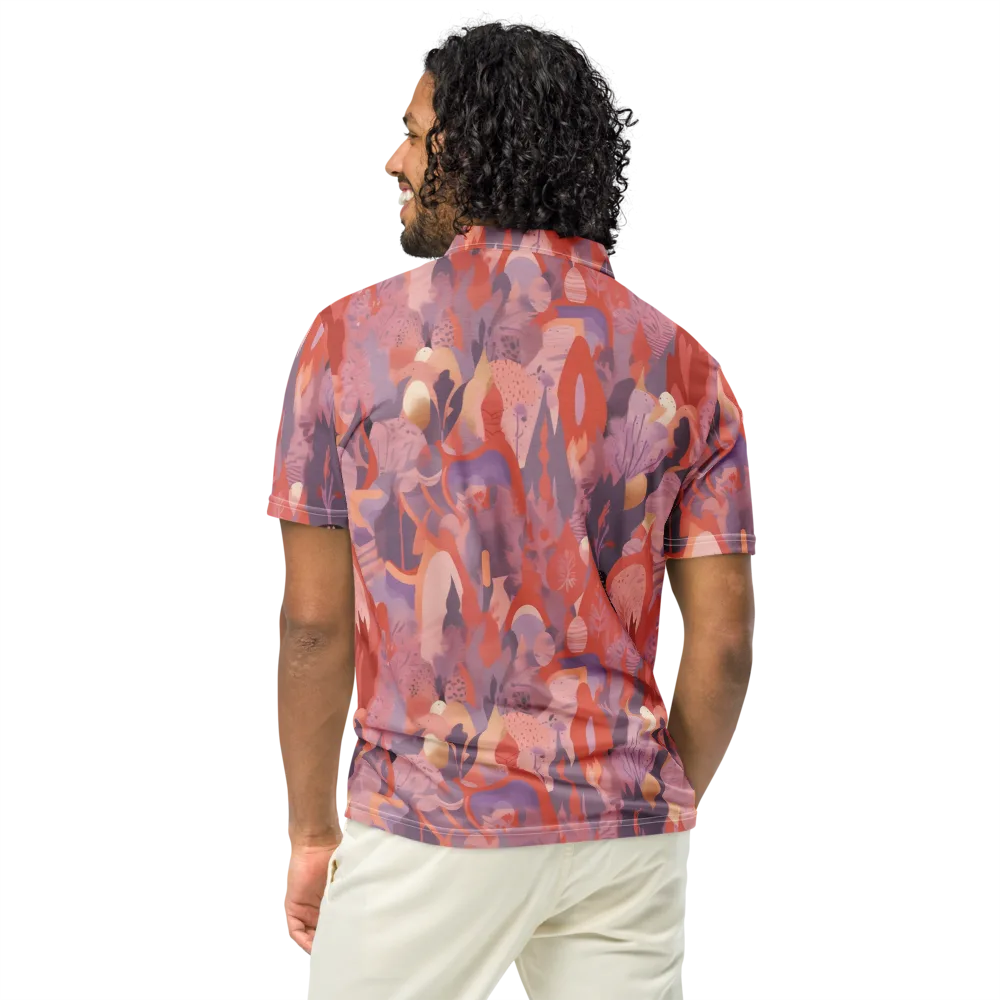 Lavender Current on Men's Slim Fit Polo Shirt — Back