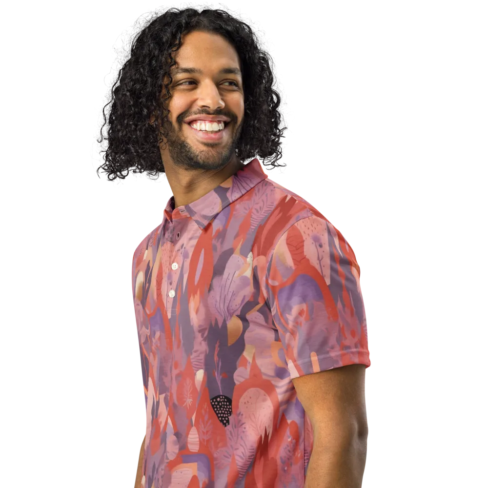 Lavender Current on Men's Slim Fit Polo Shirt — Left Front