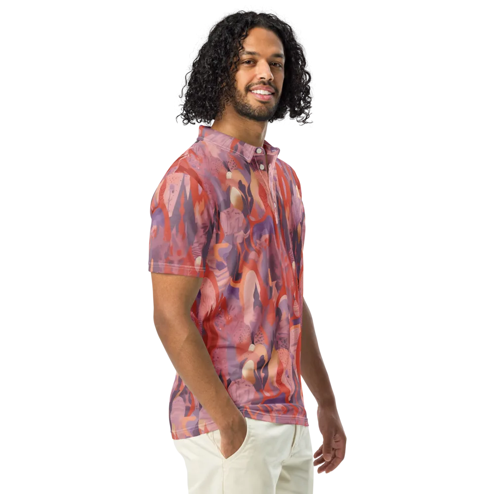 Lavender Current on Men's Slim Fit Polo Shirt — Right Front