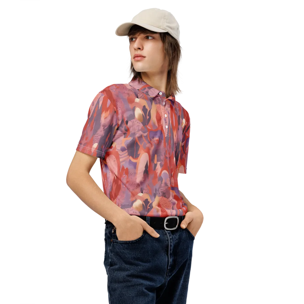 Lavender Current on Men's Slim Fit Polo Shirt — Right Front