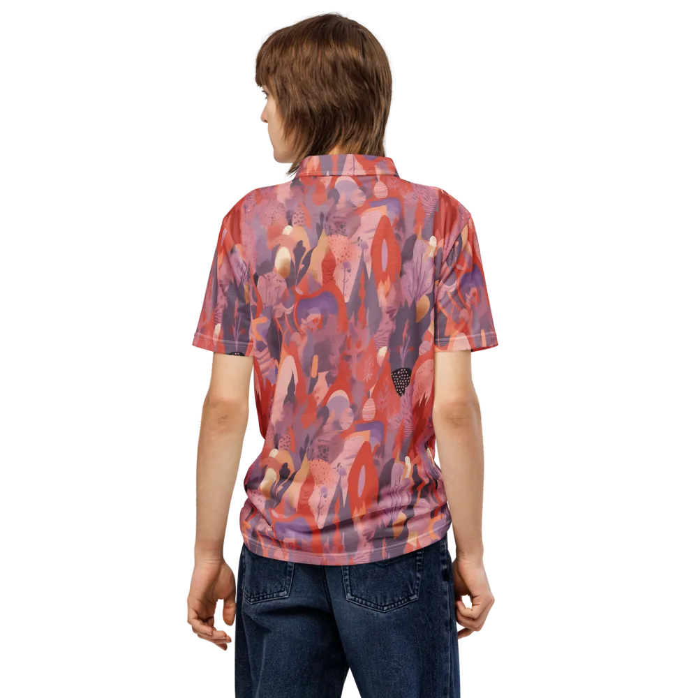 Lavender Current on Men's Slim Fit Polo Shirt — Back